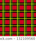 Tartan check pattern background material illustration for winter with red, green and yellow 132109560