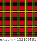 Tartan check pattern background material for autumn and winter with striking red and orange lines 132109561