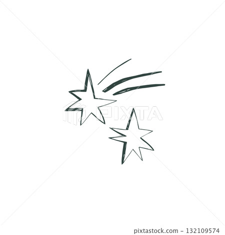 Shooting stars minimal line art with clean nordic composition and gentle cosmic theme illustration Shooting stars minimal line art with clean nordic composition and gentle cosmic theme illustration 132109574