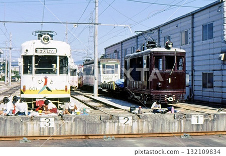 1991年，土佐電鐵時代，外國列車和老式列車，土佐電鐵，高知縣高知市，檔案照片 132109834