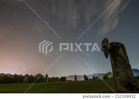 A beautiful starry sky seen in a park in Takahashi City, Okayama Prefecture, Japan A beautiful starry sky seen in a park in Takahashi City, Okayama Prefecture, Japan 132109932