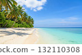 A breathtakingly serene video of a quintessential tropical island beach, suggestive of a remote pulau (Indonesian island) or the Maldives 132110308
