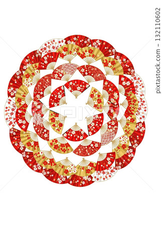[For postcards] Traditional radial fan pattern background 132110602