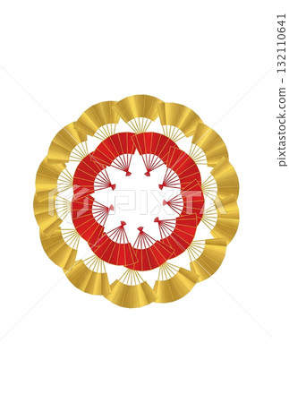 [For postcards] A beautiful background with a Japanese-style radial pattern 132110641