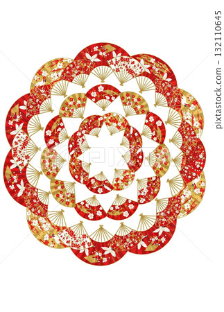 [For postcards] A Japanese-style radiant design that stands out in the New Year 132110645