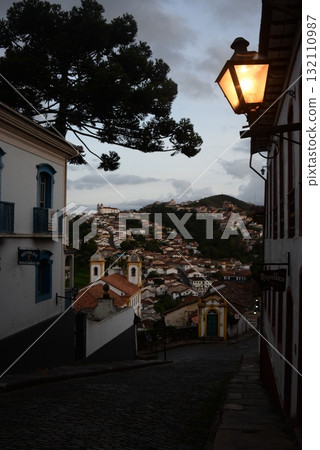 Old town street at night Old town street at night 132110987