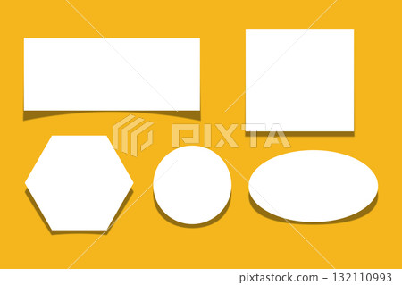 Curved drop shadow blank white paper shapes with subtle shadows. Perfect for any design, office or web template. 132110993