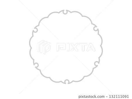 Simple Japanese pattern snowflake frame illustration, gray and white, lines and surfaces, white background, vector png transparent 132111091