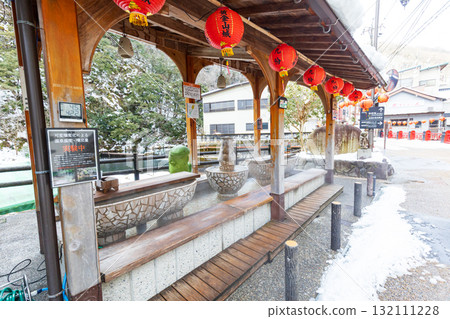 Yubara Onsen town dressed in winter clothes Yubara Onsen town dressed in winter clothes 132111228