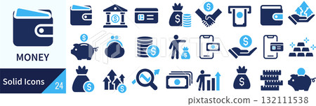 向量錢剪影圖示集 向量錢剪影圖示集 132111538