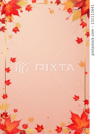 優雅的秋葉邊框 優雅的秋葉邊框 132111641