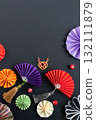 Vertical composition background material for New Year's cards and celebrations 132111879