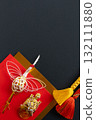 Vertical composition background material for New Year's cards and celebrations 132111880