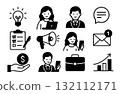 適合商業和辦公室使用的平面設計圖示集 132112171