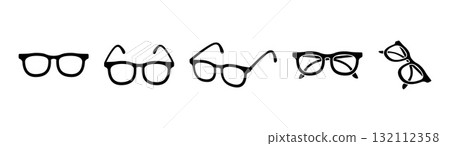 Glasses icon set 132112358