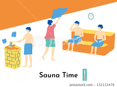 people enjoying the sauna 132112479