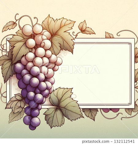 Illustration of purple grapes and green leaves 132112541