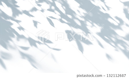 樹葉的柔和陰影反射在白色的牆壁上,乾淨簡約的紋理背景材料 樹葉的柔和陰影反射在白色的牆壁上,乾淨簡約的紋理背景材料 132112687