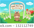 馬年新年素材2026年馬與牧場屋2 132112749