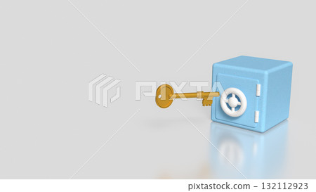 The Safe deposit box and Key for Earn or Business concept 3d Rendering. The Safe deposit box and Key for Earn or Business concept 3d Rendering. 132112923