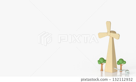 The Windmill for Energy or eco concept 3d rendering. The Windmill for Energy or eco concept 3d rendering. 132112932