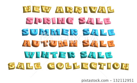 Spring, Summer, Autumn, Winter Sale Colorful Balloon English Letter Set Puku Puku Letters 132112951