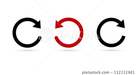 Circular Arrows. Redo Symbol on White Background. Circular Arrows. Redo Symbol on White Background. 132112981