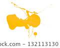 yellow watercolor splash brush isolated on transparent background 132113130