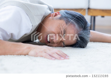 Middle-aged man suffering from chest pain Middle-aged man suffering from chest pain 132113193