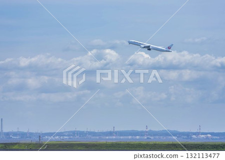 羽田機場風景,飛機起飛,東京大田區 羽田機場風景,飛機起飛,東京大田區 132113477