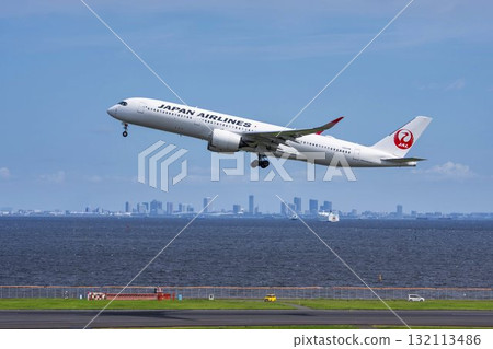 羽田機場風景，飛機起飛，東京大田區 132113486