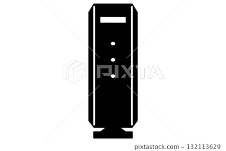Network image illustration, router line icon, black and white 132113629
