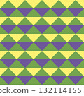 Geometric triangle argyle seamless pattern in green yellow purple. Vector background. 132114155