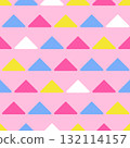 Seamless pastel triangle pattern on pink. Vector background. 132114157