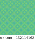 Overlapping circles lattice seamless pattern on teal. Vector background. 132114162