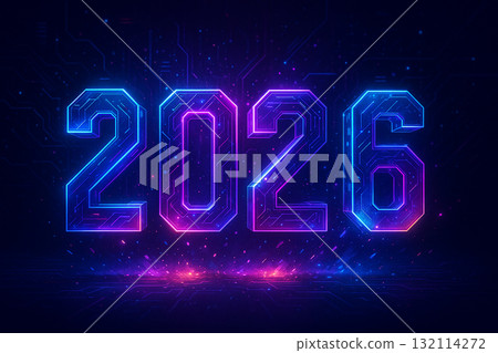 Futuristic technology-style year 2026 132114272