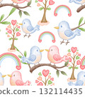 world kindness day seamless watercolor pattern of hearts and love 132114435