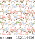 world kindness day watercolor seamless pattern with soft colors 132114436