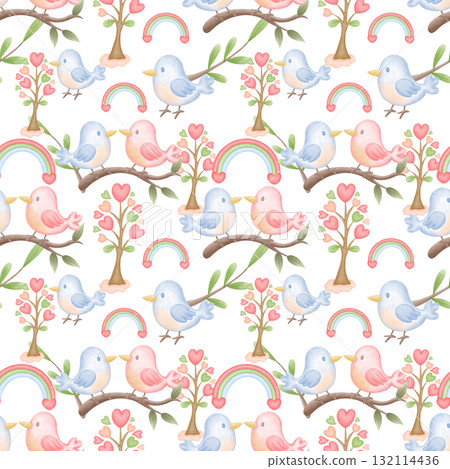 world kindness day watercolor seamless pattern with soft colors world kindness day watercolor seamless pattern with soft colors 132114436
