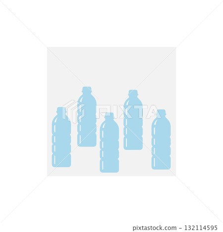 Plastic Water Bottle Icon Vector. 132114595