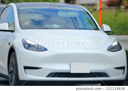 White electric car White electric car 132114636