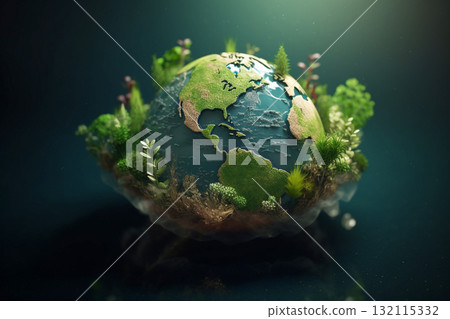 Planet Earth day concept. Generative AI 132115332