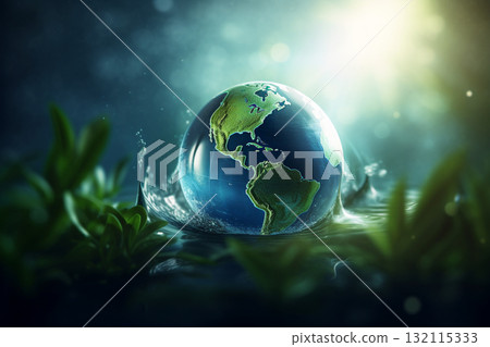 Planet Earth day concept. Generative AI Planet Earth day concept. Generative AI 132115333