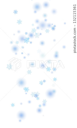 美麗的淡藍色雪花飄落的垂直插圖(透明背景) 美麗的淡藍色雪花飄落的垂直插圖(透明背景) 132115361