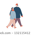 Young couple in winter clothes 132115412