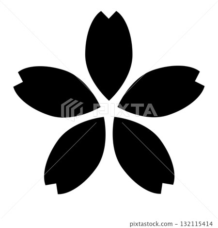 Sakura flower shadow black illustration material simple icon Sakura flower shadow black illustration material simple icon 132115414