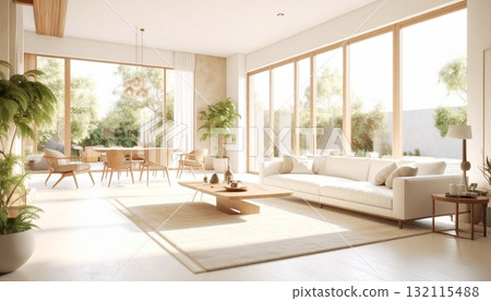 A natural modern living space surrounded by light and the warmth of wood A natural modern living space surrounded by light and the warmth of wood 132115488