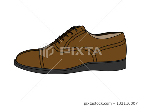 棕色商務鞋側面插圖 132116007