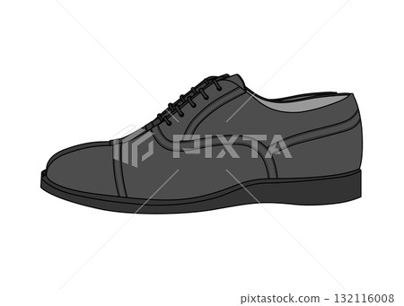 側面黑色商務鞋的插圖 132116008