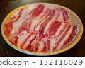 Close up of sliced brisket, raw meat. prepared for cooking 132116029